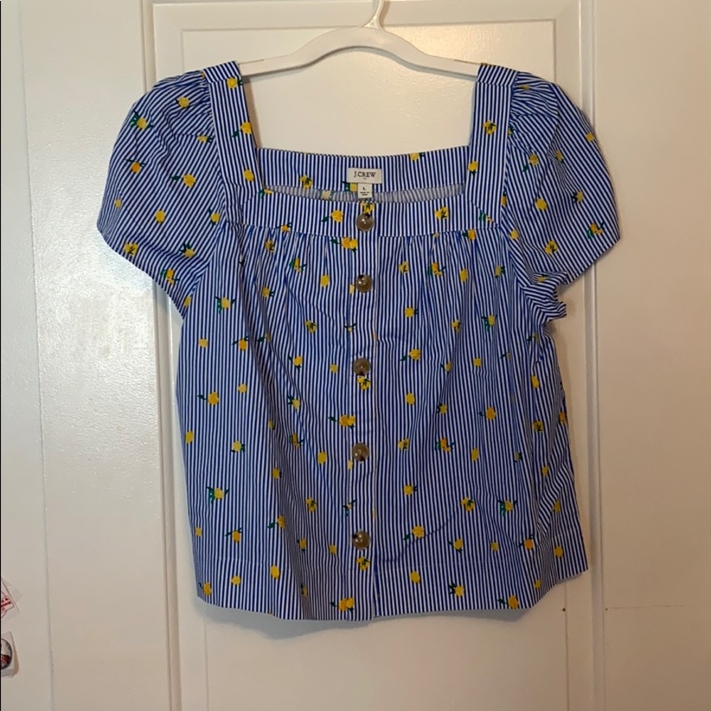J.Crew Lemon Print Blouse